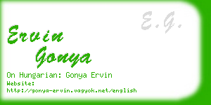 ervin gonya business card